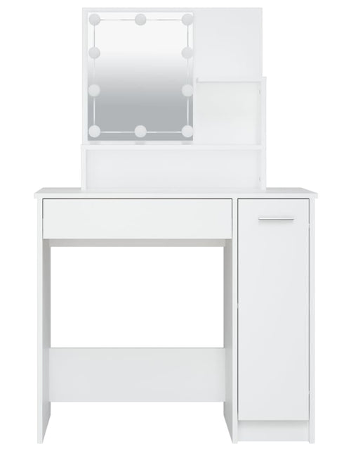 Загрузите изображение в средство просмотра галереи, Masă de toaletă cu LED, alb, 86,5x35x136 cm - Lando
