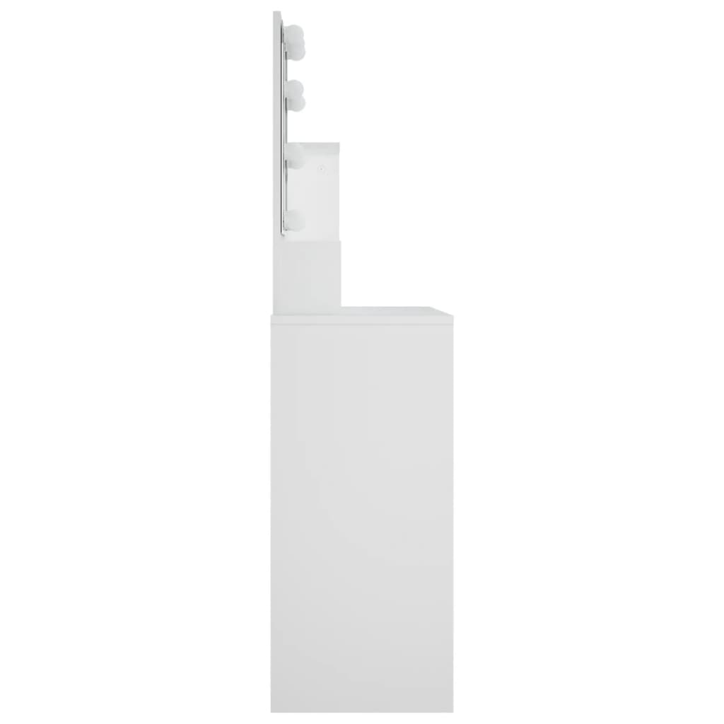 Masă de toaletă cu LED, alb, 86,5x35x136 cm - Lando