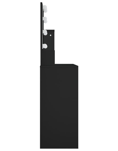 Загрузите изображение в средство просмотра галереи, Masă de toaletă cu LED, negru, 86,5x35x136 cm - Lando
