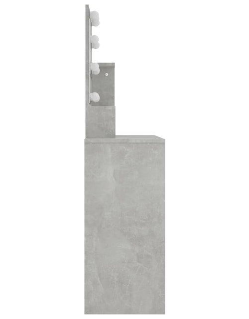 Încărcați imaginea în vizualizatorul Galerie, Masă de toaletă cu LED, gri beton, 86,5x35x141 cm - Lando
