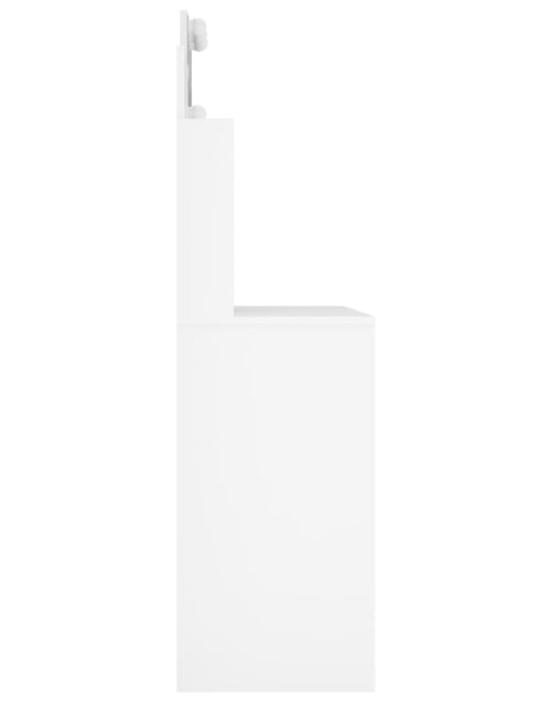 Загрузите изображение в средство просмотра галереи, Masă de toaletă cu LED, alb extralucios, 96x40x142 cm - Lando
