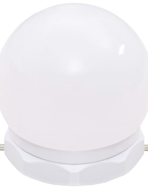 Încărcați imaginea în vizualizatorul Galerie, Masă de toaletă cu LED, alb extralucios, 96x40x142 cm - Lando
