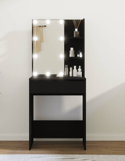 Încărcați imaginea în vizualizatorul Galerie, Masă de toaletă cu LED, negru, 60x40x140 cm - Lando

