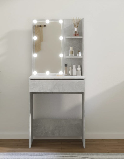 Încărcați imaginea în vizualizatorul Galerie, Masă de toaletă cu LED, gri beton, 60x40x140 cm - Lando
