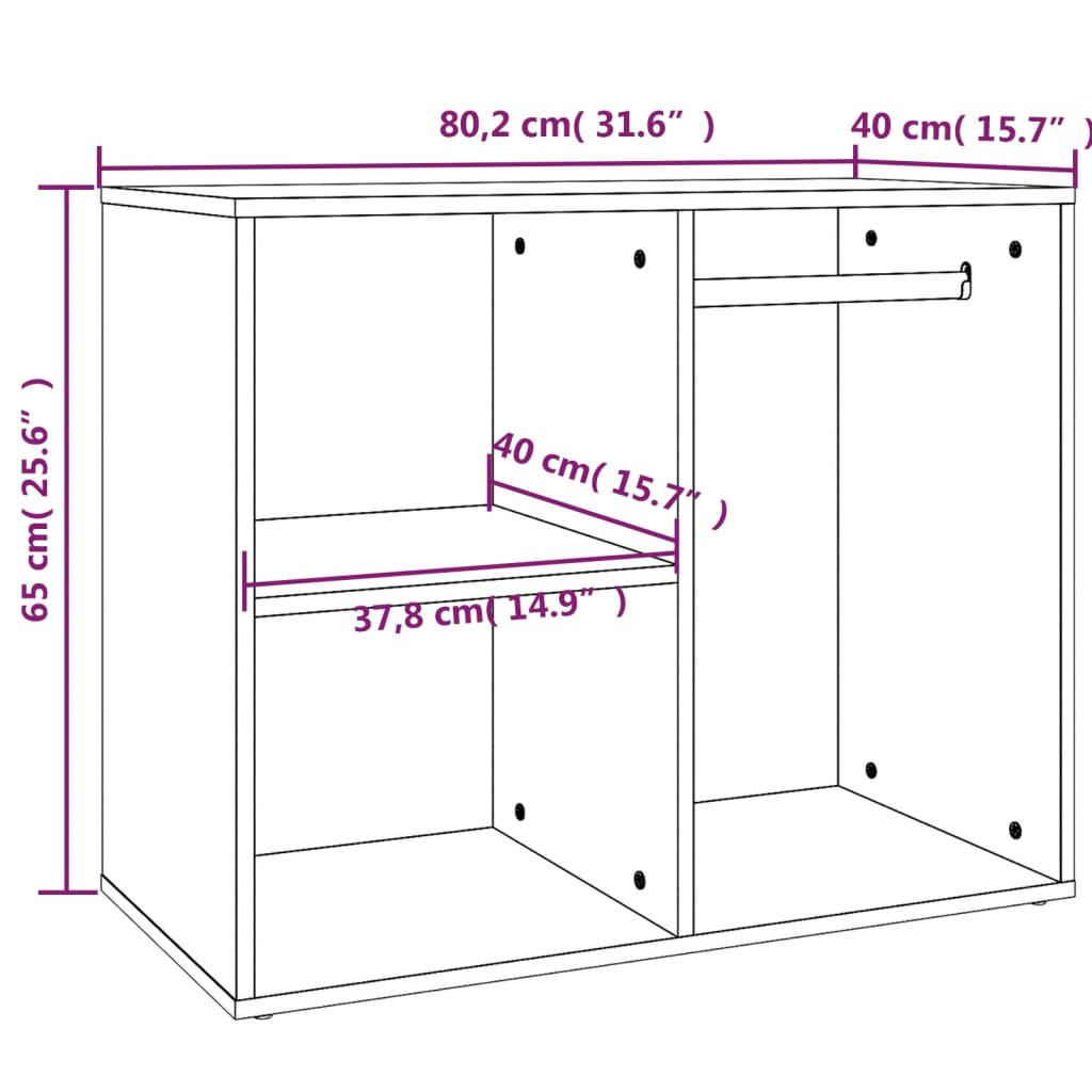 Dulap de dressing, stejar sonoma, 80x40x65 cm, lemn compozit - Lando