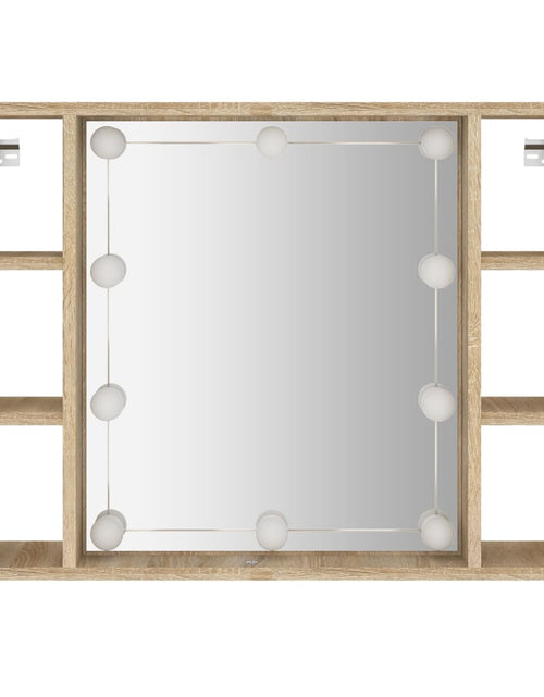 Загрузите изображение в средство просмотра галереи, Dulap cu oglindă și LED, stejar sonoma, 76x15x55 cm - Lando
