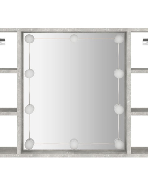 Încărcați imaginea în vizualizatorul Galerie, Dulap cu oglindă și LED, gri beton, 76x15x55 cm - Lando
