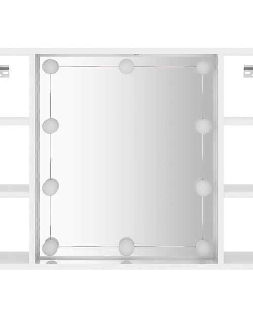Încărcați imaginea în vizualizatorul Galerie, Dulap cu oglindă și LED, alb extralucios, 76x15x55 cm - Lando
