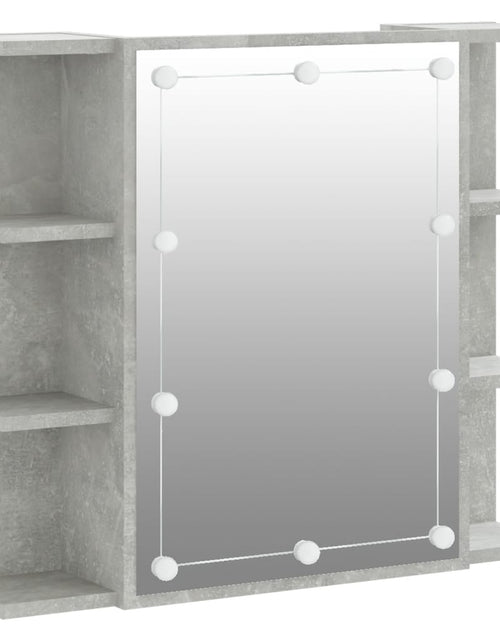 Încărcați imaginea în vizualizatorul Galerie, Dulap cu oglindă și LED, gri beton, 70x16,5x60 cm - Lando
