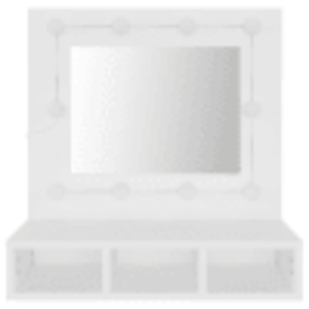 Dulap cu oglindă și LED, alb, 60x31,5x62 cm - Lando