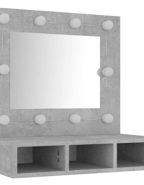 Încărcați imaginea în vizualizatorul Galerie, Dulap cu oglindă și LED, gri beton, 60x31,5x62 cm - Lando
