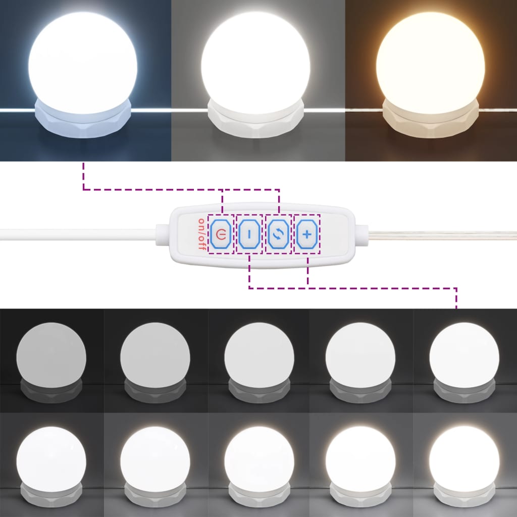 Dulap cu oglindă și LED, alb extralucios, 60x31,5x62 cm - Lando
