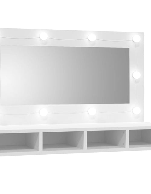 Загрузите изображение в средство просмотра галереи, Dulap cu oglindă și LED, alb, 90x31,5x62 cm - Lando
