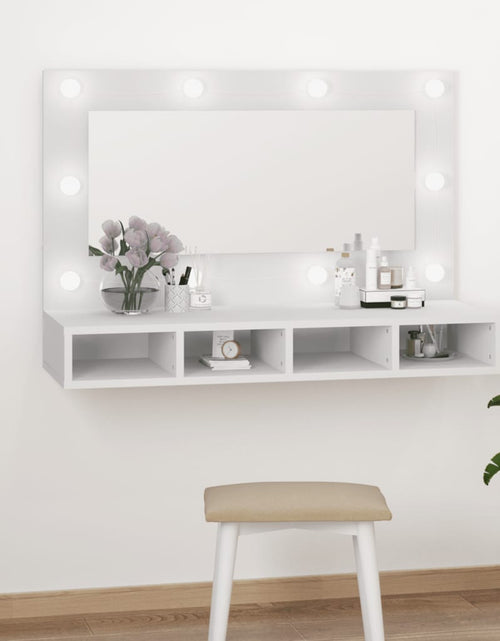 Încărcați imaginea în vizualizatorul Galerie, Dulap cu oglindă și LED, alb, 90x31,5x62 cm - Lando
