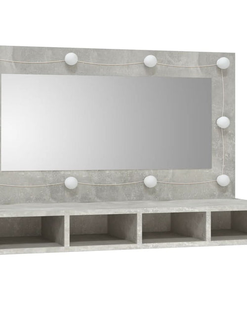 Încărcați imaginea în vizualizatorul Galerie, Dulap cu oglindă și LED, gri beton, 90x31,5x62 cm - Lando
