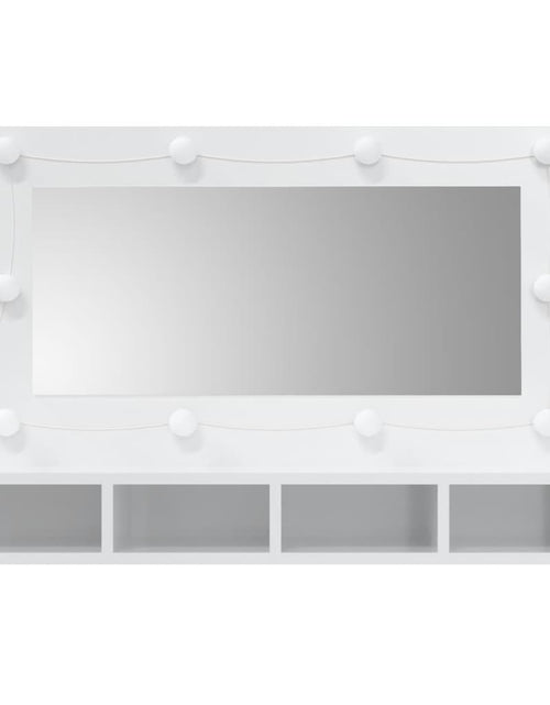 Încărcați imaginea în vizualizatorul Galerie, Dulap cu oglindă și LED, alb extralucios, 90x31,5x62 cm - Lando
