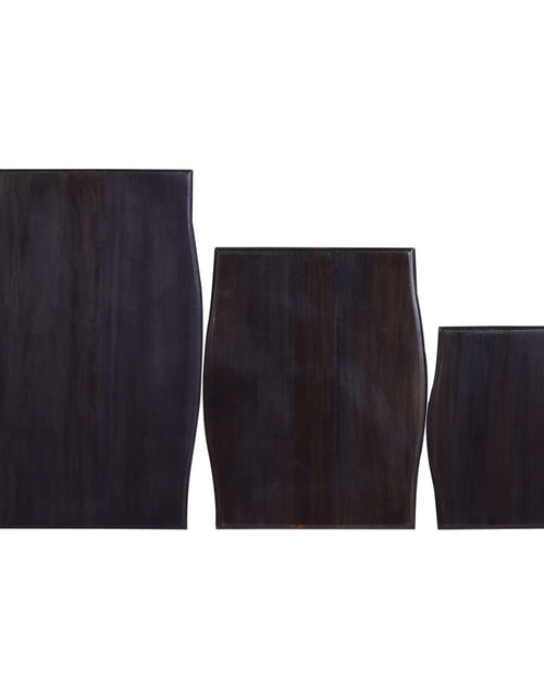 Încărcați imaginea în vizualizatorul Galerie, Mese laterale suprapuse 3 buc. negru deschis lemn masiv mahon - Lando
