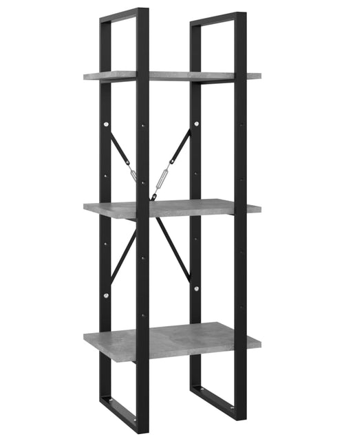 Загрузите изображение в средство просмотра галереи, Bibliotecă cu 5 rafturi gri beton, 40x30x175 cm, lemn prelucrat Lando - Lando
