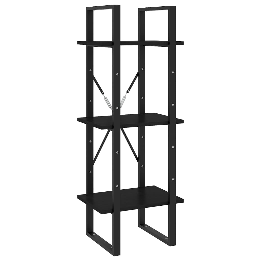 Bibliotecă cu 5 rafturi, negru, 40x30x175 cm, lemn de pin Lando - Lando