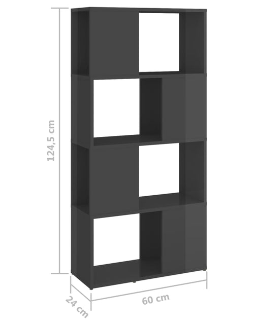 Загрузите изображение в средство просмотра галереи, Bibliotecă/Separator cameră, gri extralucios, 60x24x124,5 cm Lando - Lando
