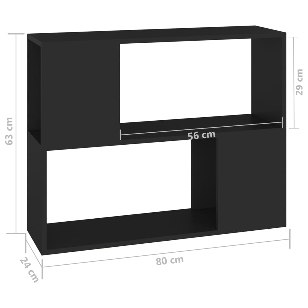 Comodă TV, negru, 80x24x63 cm, PAL Lando - Lando