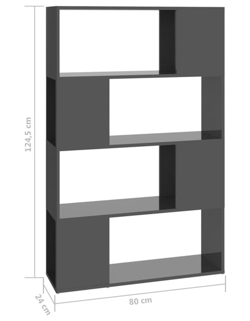 Загрузите изображение в средство просмотра галереи, Bibliotecă/Separator cameră, gri extralucios, 80x24x124,5 cm Lando - Lando
