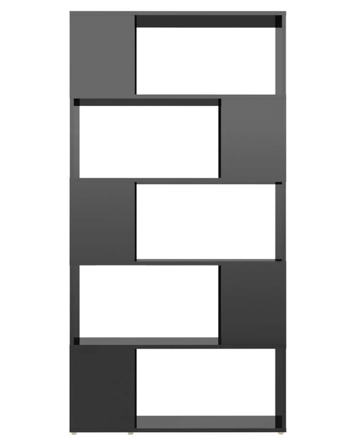 Încărcați imaginea în vizualizatorul Galerie, Bibliotecă/Separator cameră, negru lucios, 80x24x155 cm, PAL Lando - Lando
