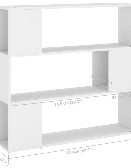 Încărcați imaginea în vizualizatorul Galerie, Bibliotecă/Separator cameră, alb, 100x24x94 cm - Lando
