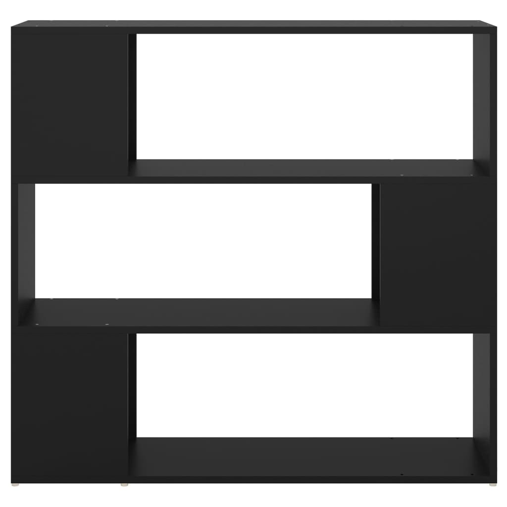 Bibliotecă/Separator cameră, negru, 100x24x94 cm - Lando