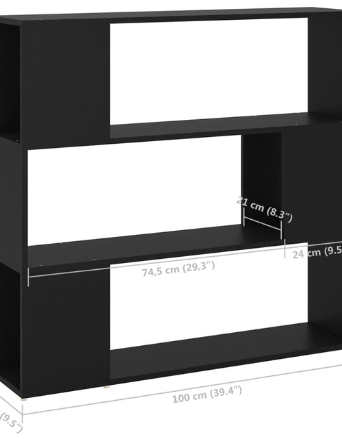 Încărcați imaginea în vizualizatorul Galerie, Bibliotecă/Separator cameră, negru, 100x24x94 cm - Lando
