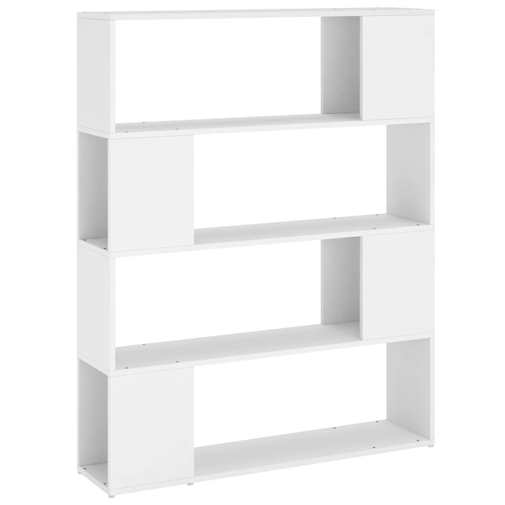 Bibliotecă/Separator cameră, alb, 100x24x124 cm - Lando