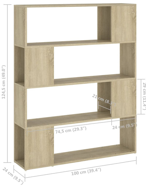 Încărcați imaginea în vizualizatorul Galerie, Bibliotecă/Separator cameră, stejar sonoma, 100x24x124 cm - Lando
