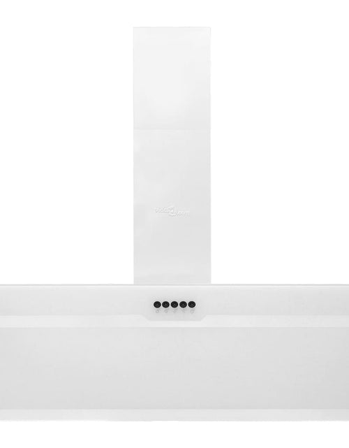 Încărcați imaginea în vizualizatorul Galerie, Hotă de perete, alb, 90 cm, oțel și sticlă securizată Lando - Lando

