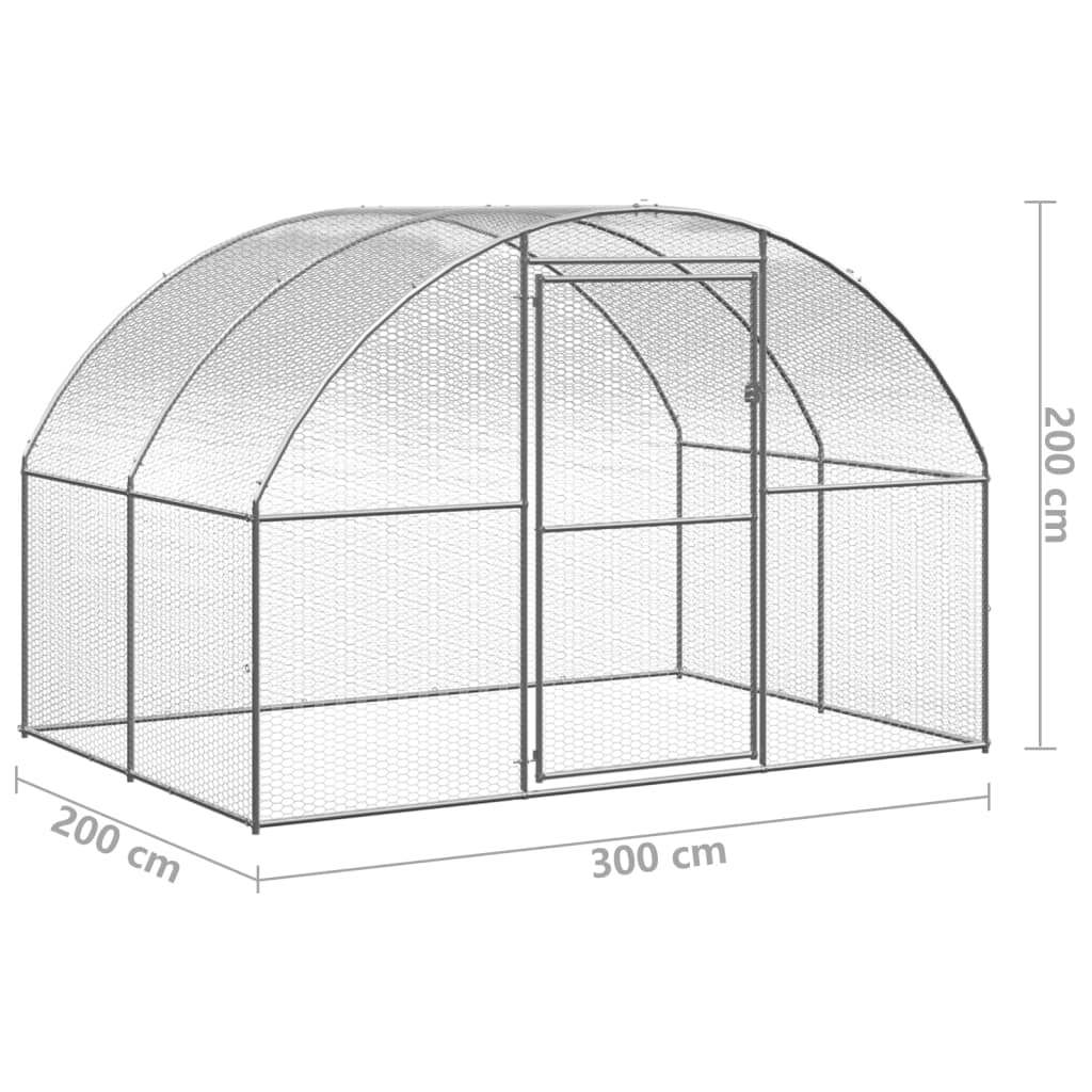 Volieră de păsări pentru exterior, 3x2x2 m, oțel galvanizat Lando - Lando