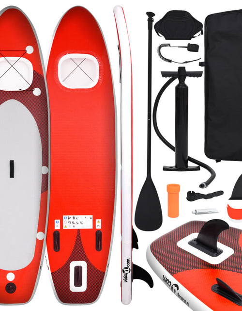 Încărcați imaginea în vizualizatorul Galerie, Set placă paddleboarding gonflabilă, roşu, 300x76x10 cm Lando - Lando
