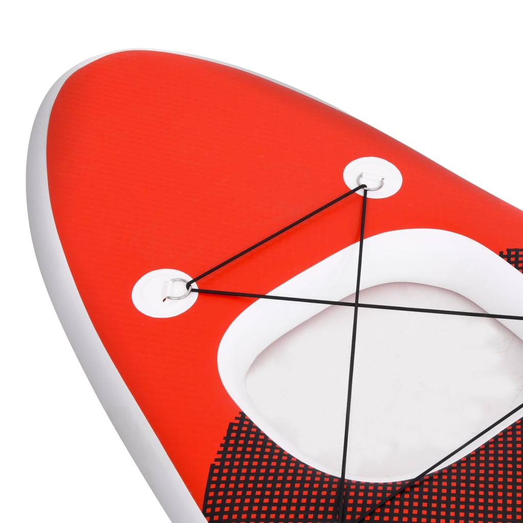 Set placă paddleboarding gonflabilă, roşu, 300x76x10 cm Lando - Lando