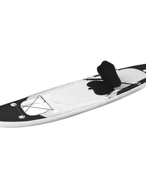 Загрузите изображение в средство просмотра галереи, Set placă paddleboarding gonflabilă, negru, 300x76x10 cm - Lando
