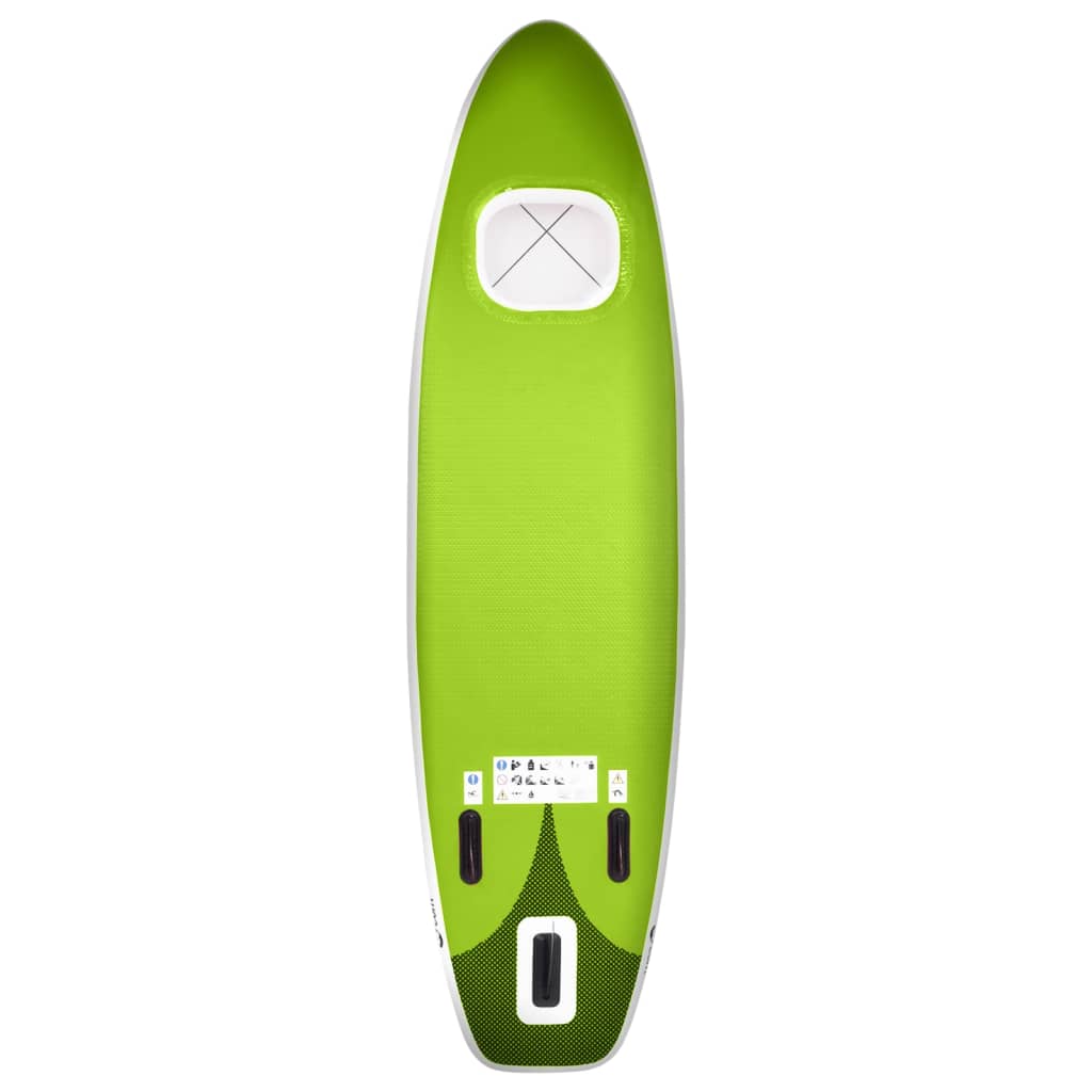 Set placă paddleboarding gonflabilă, verde, 330x76x10 cm - Lando