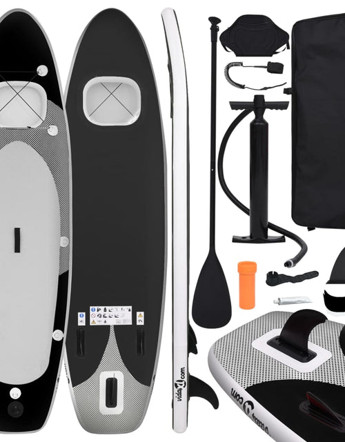 Загрузите изображение в средство просмотра галереи, Set placă paddleboarding gonflabilă, negru, 360x81x10 cm Lando - Lando
