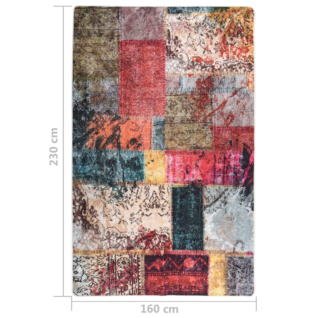 Covor lavabil, mozaic multicolor, 160x230 cm, antiderapant Lando - Lando