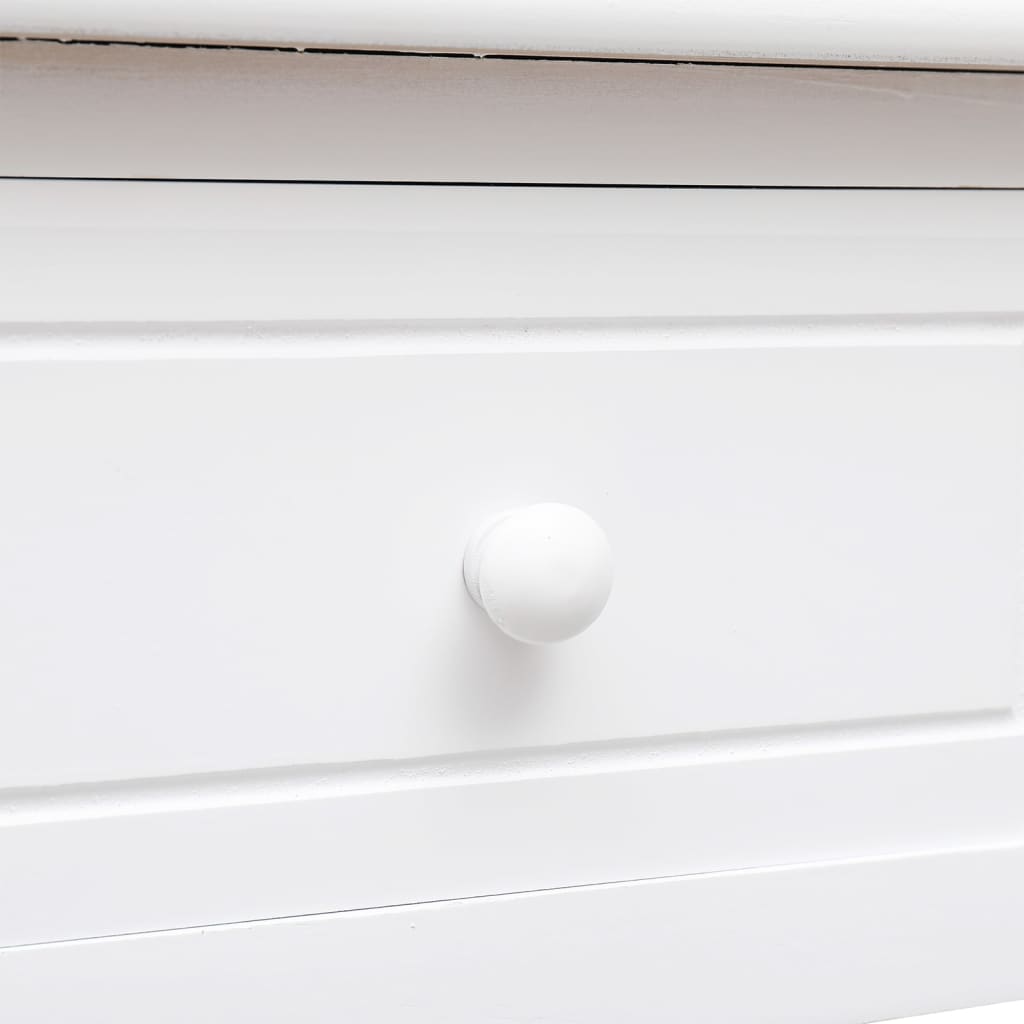 Birou, alb, 108x45x76 cm, lemn masiv de paulownia - Lando