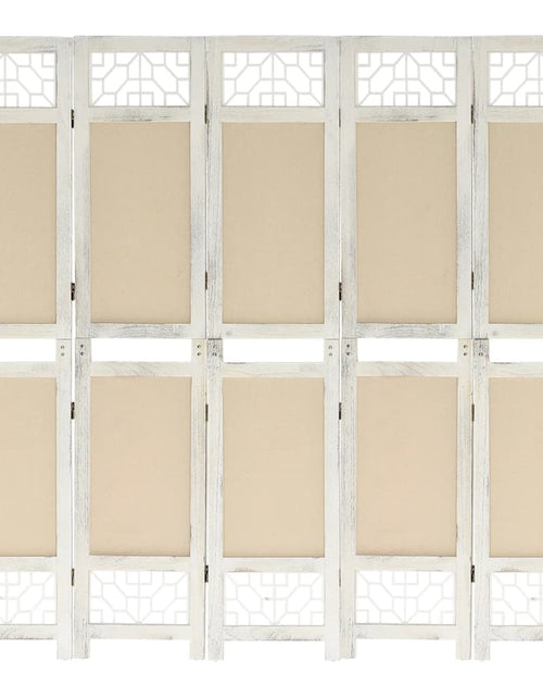 Încărcați imaginea în vizualizatorul Galerie, Paravan de cameră cu 5 panouri, crem, 175x165 cm, textil - Lando
