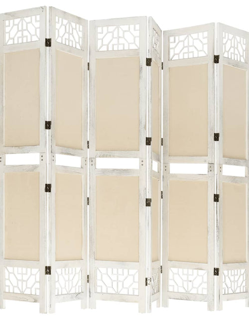 Загрузите изображение в средство просмотра галереи, Paravan de cameră cu 6 panouri, crem, 210x165 cm, textil - Lando
