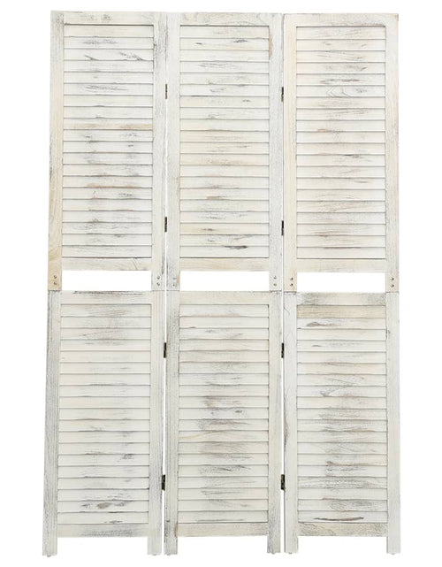 Загрузите изображение в средство просмотра галереи, Paravan de cameră cu 3 panouri alb antichizat, 105x165 cm, lemn - Lando
