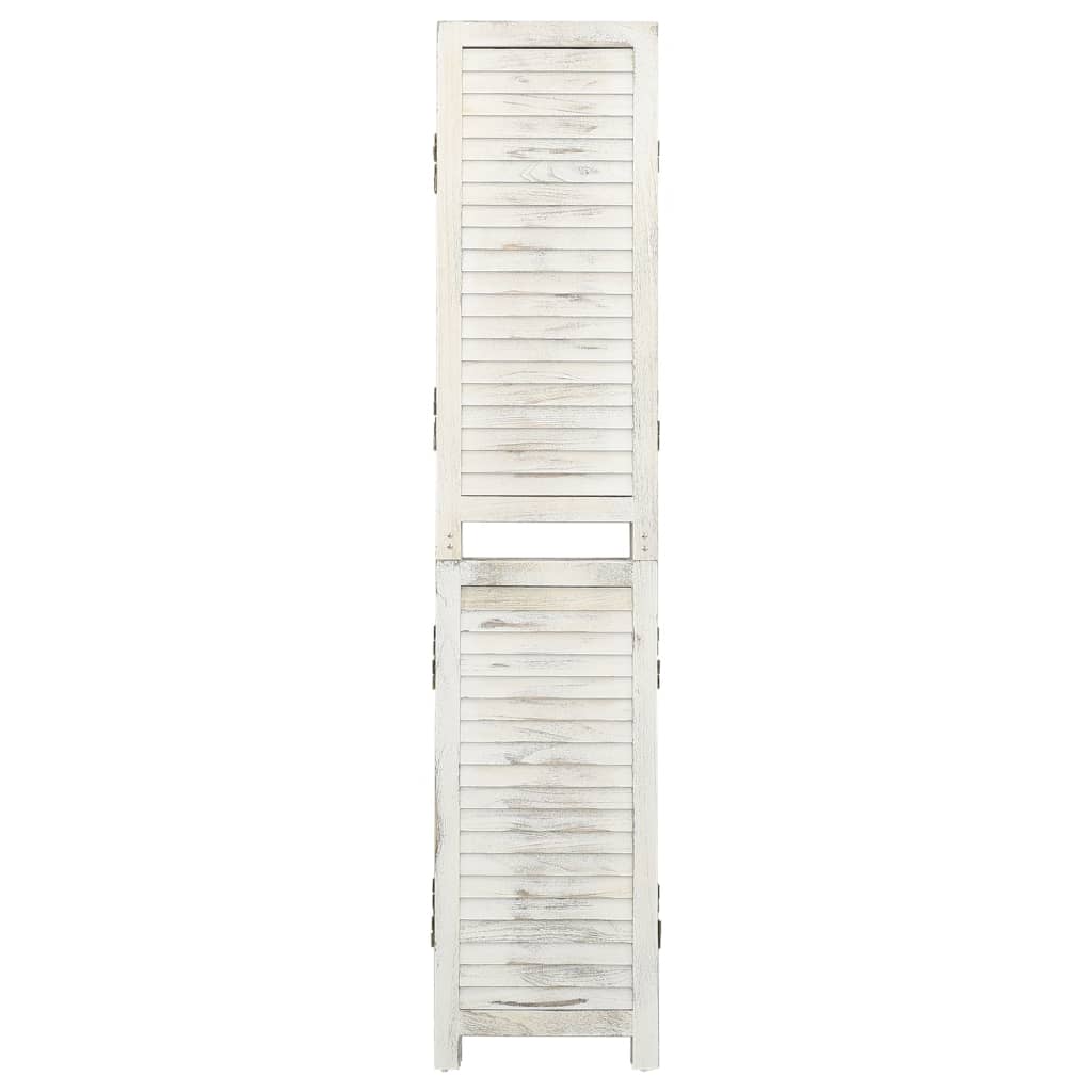 Paravan de cameră cu 5 panouri alb antichizat 178,5x166 cm lemn - Lando