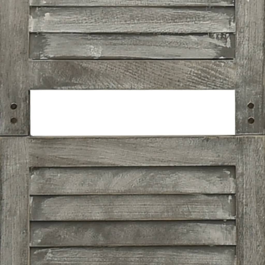 Separator cameră cu 3 panouri, gri, 106,5x166 cm, lemn masiv - Lando
