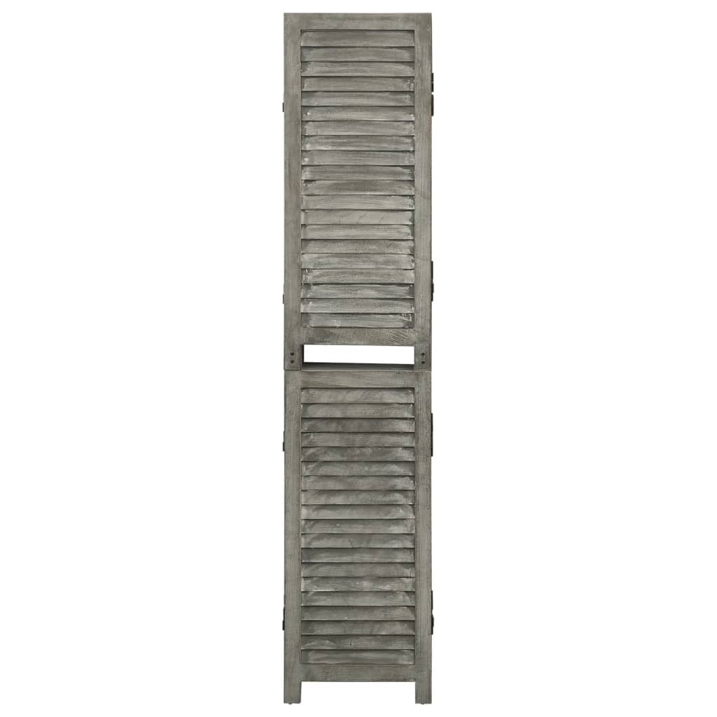 Separator cameră cu 5 panouri, gri, 179x166 cm, lemn masiv - Lando