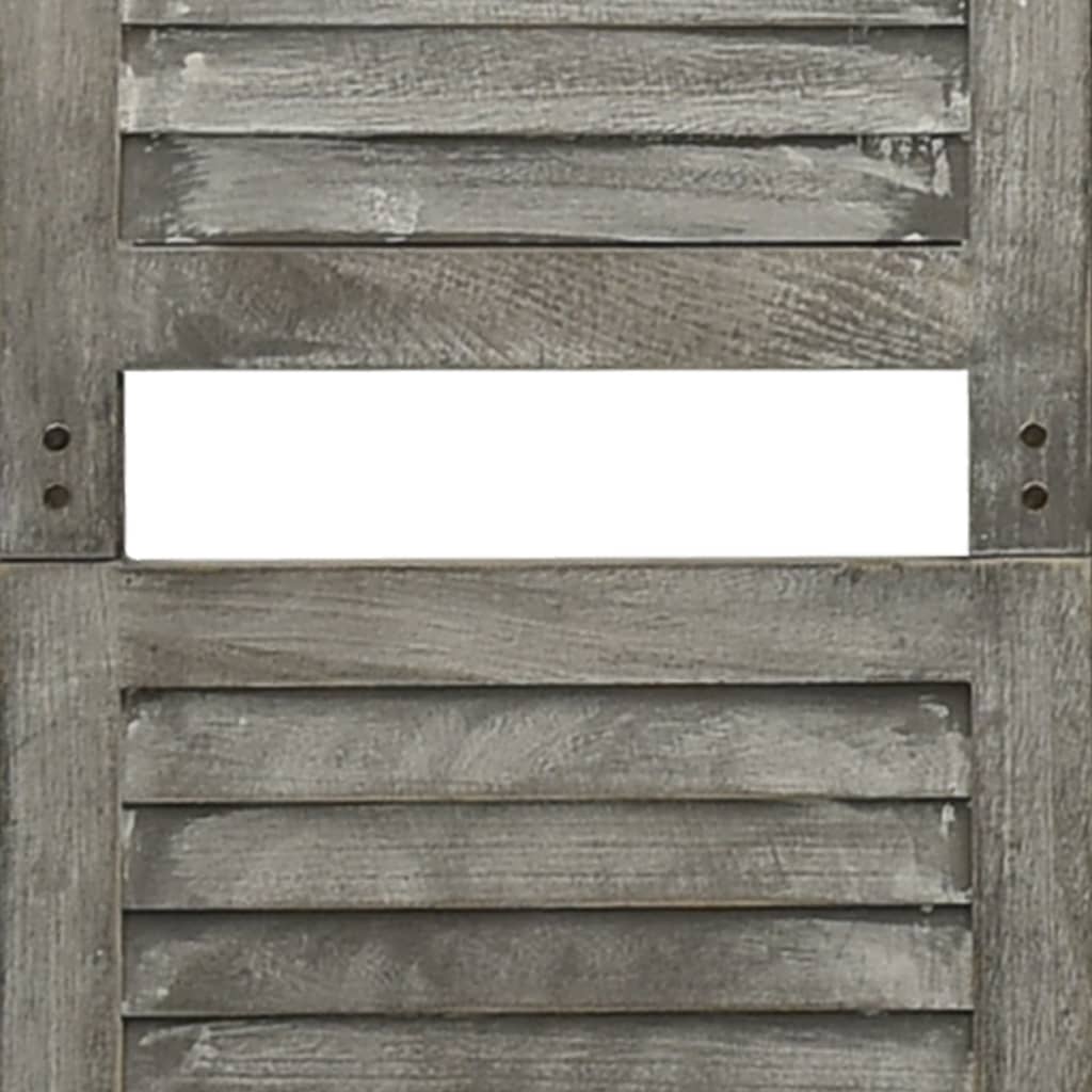 Separator cameră cu 6 panouri, gri, 214x166 cm, lemn masiv - Lando