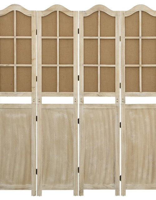 Загрузите изображение в средство просмотра галереи, Paravan de cameră cu 4 panouri, maro, 140x165 cm, textil - Lando
