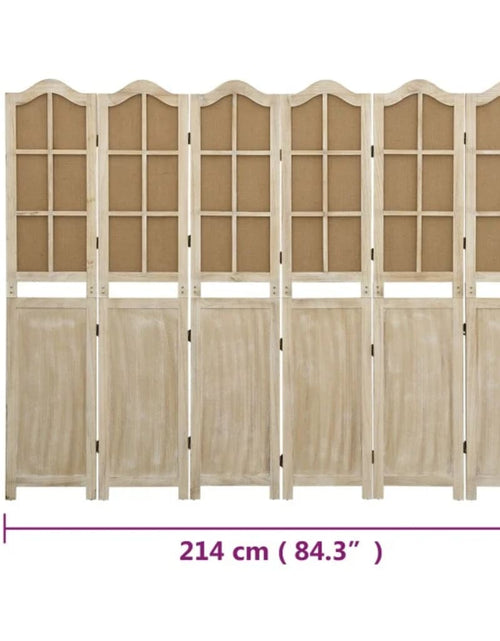 Încărcați imaginea în vizualizatorul Galerie, Paravan de cameră cu 6 panouri, maro, 214x165 cm, textil - Lando
